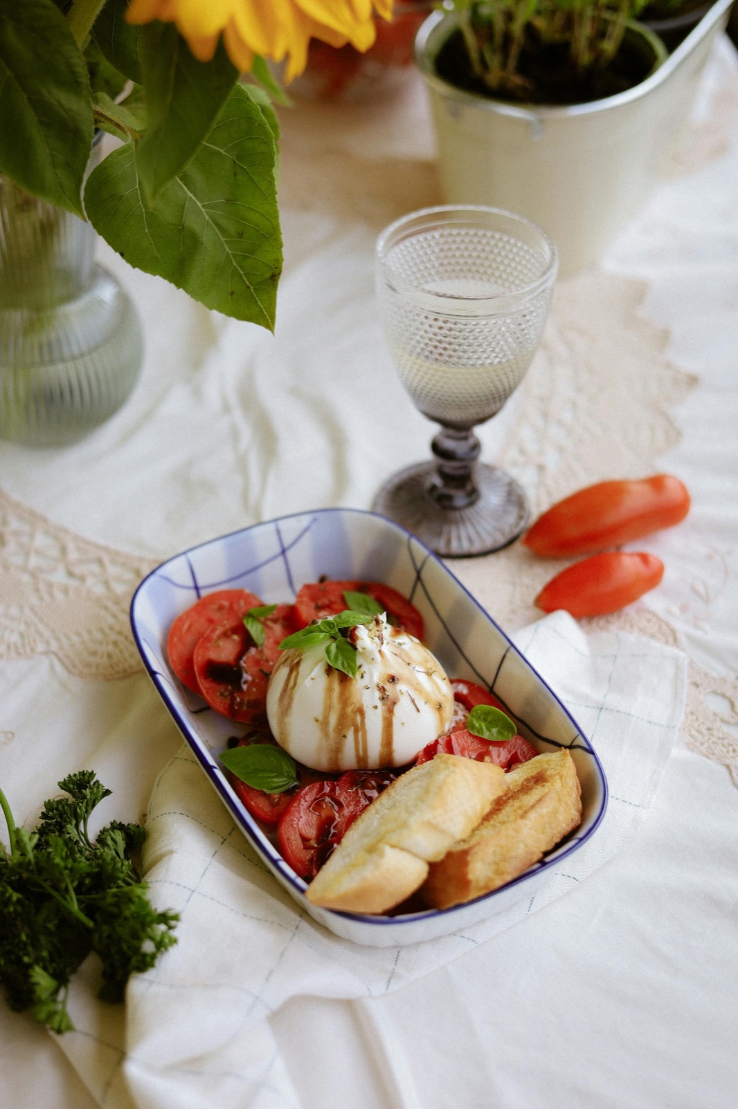 Burrata pugliese et tomates anciennes